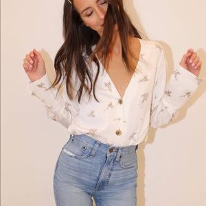 Something Navy NWT Pretty Button Through Top